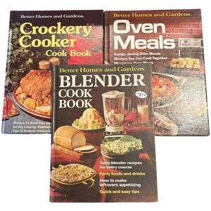 Vintage Lot of 3 Better Homes and Gardens Cookbooks, Blender, CrockPot, 1970's